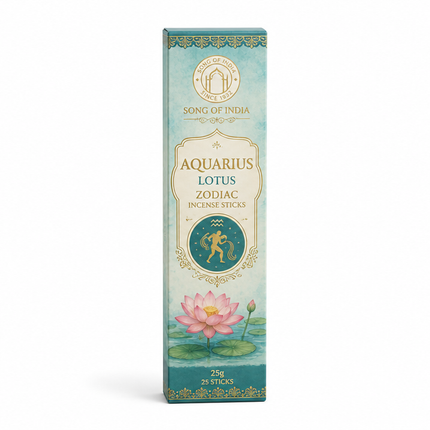 Song of India Aquarius Lotus Zodiac Incense Sticks | 25g, 25 Sticks