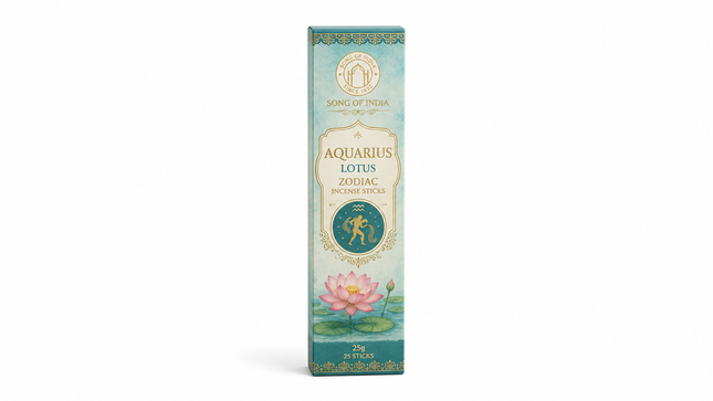 Song of India Aquarius Lotus Zodiac Incense Sticks | 25g, 25 Sticks