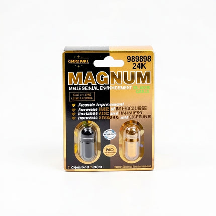 Magnum 989898 Black & 24K Gold Male Enhancement Capsules
