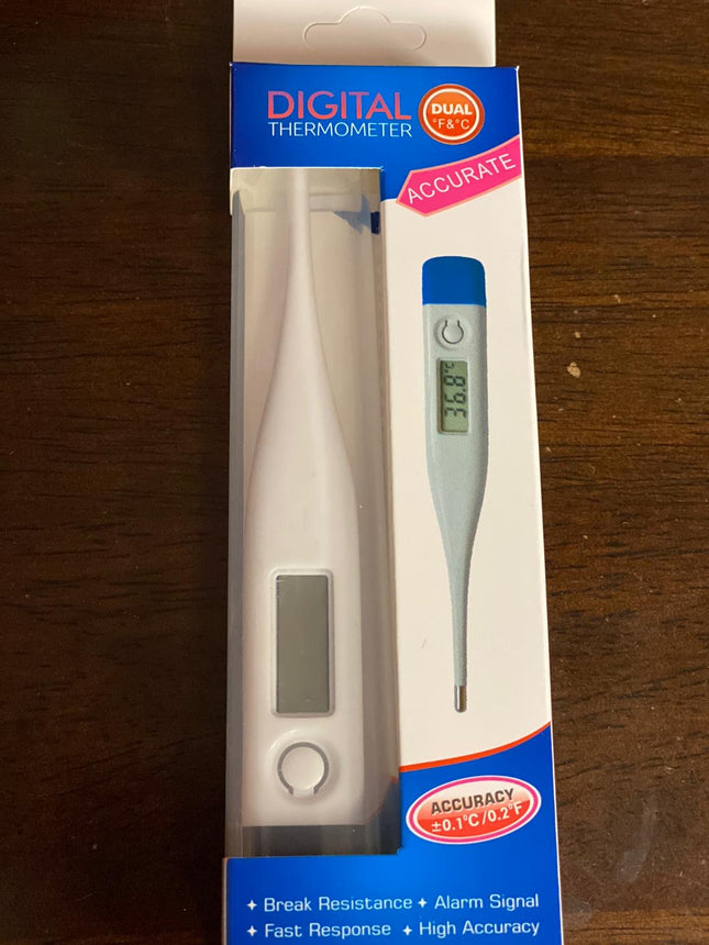 Digital Thermometer – Dual Fahrenheit/Celsius, Fast Response, Alarm Signal | Personal Home Use (1-Pack)