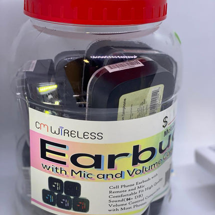 Earbud Metal Piston CM Jar 16 pc. #1339