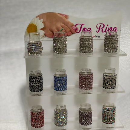 Sparkly Toe Ring Bands – Assorted Colors, Adjustable Toe Jewelry | 10-Count with Display (Item #1372)