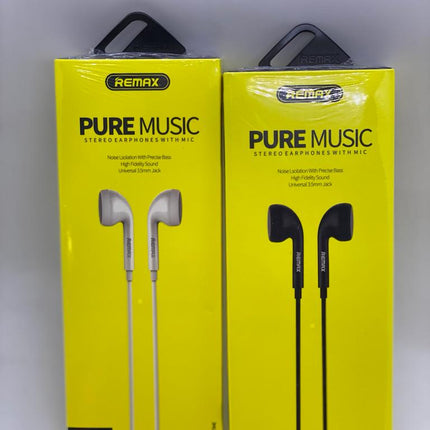 Pure Music Stereo Earphone Black / White Remax 1 ct. #1634