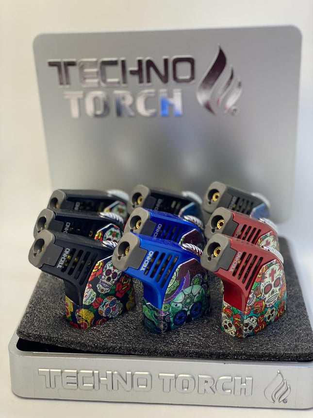 Techno Fancy Torch Lighter – High Quality Premium Butane Torch, Decorative Design | 1-Count (Item #1845)
