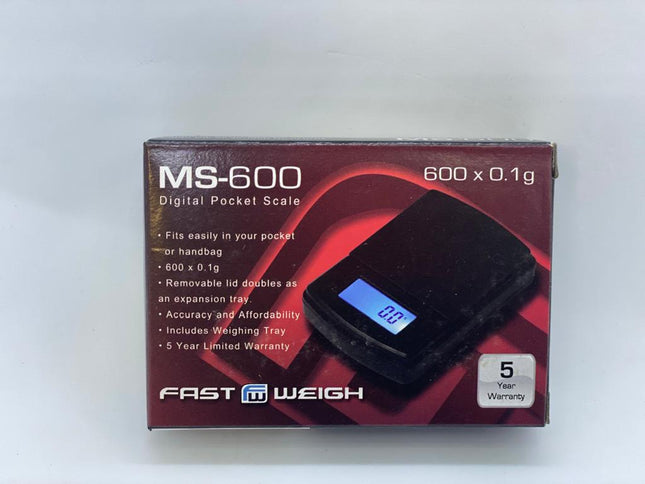Fast Weigh Mini MS-600 Digital Pocket Scale – 600g Capacity, LED Display | Compact & Portable (Item #1978)