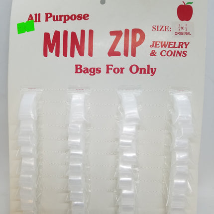 Mini Zip Jewelry Bags 1/2" x 1/2" – Small Resealable Plastic Bags | 1 Sheet Wholesale