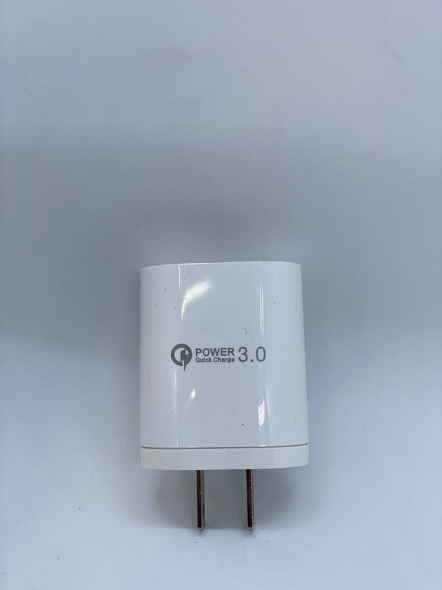 QC 3.0 Fast USB Wall Charger Adapter – Compact White US 2-Pin Plug  #2105