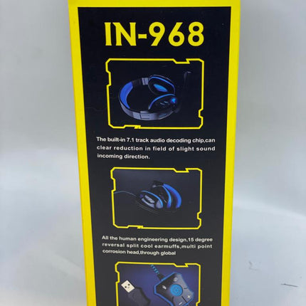 iNGEL IN-968 Gaming Headset – 7.1 Surround Sound, Heavy Bass, LED Lights & Foldable Design