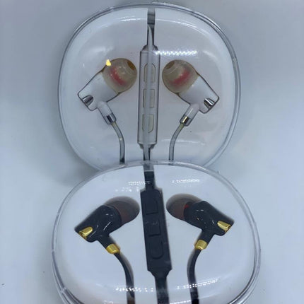 In-Ear Sport Earbuds – Wired Sports Earphones, Black/Gold & White/Silver | Retail Packaged (Item #495)
