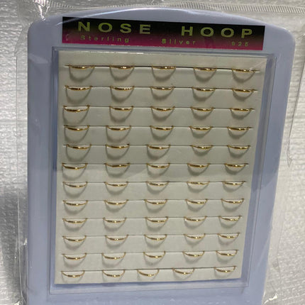 High Quality Gold Nose Hoop Rings – Premium Gold Tone Nose Piercing Hoops | 5-Count (Item #500)