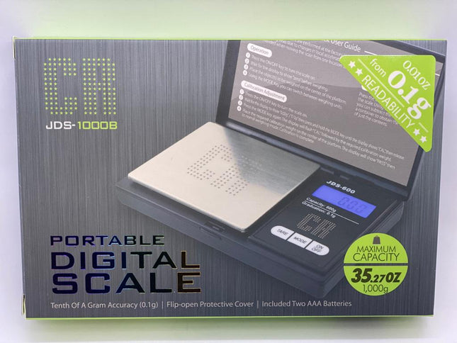JDS-1000B Portable Digital Scale – 1000g / 32.37oz Capacity, 0.1g Accuracy | Medium (Item #655)