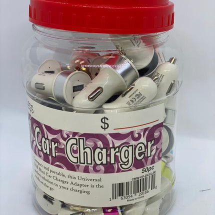 Car Charger Jar 50 Pc Dual Pin #658