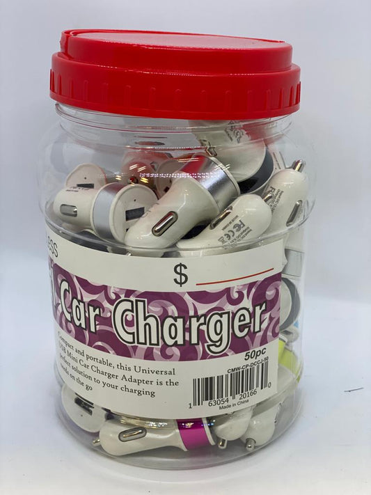 Car Charger Jar 50 Pc Dual Pin #658