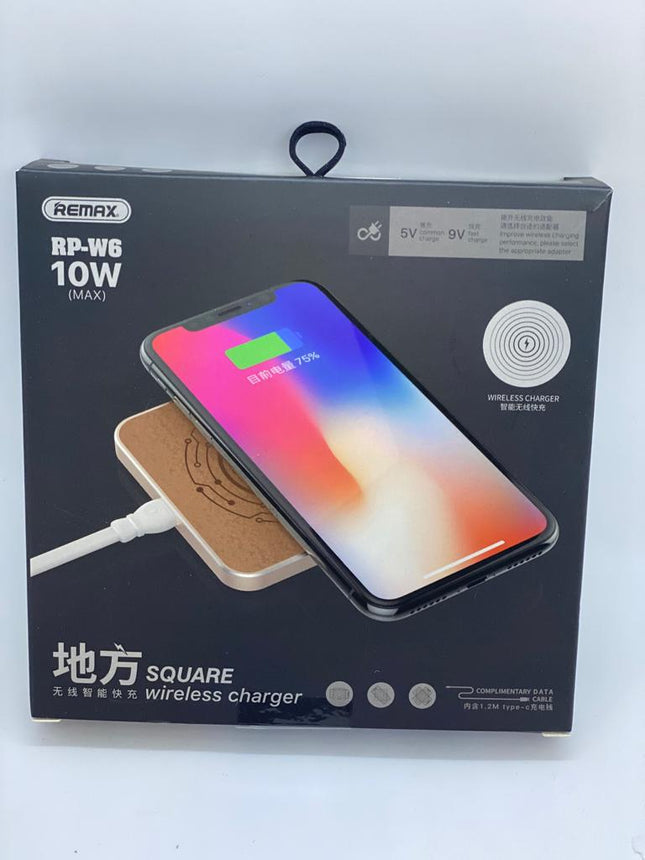 REMAX RP-W6 10W Fast Wireless Charger Pad – Square USB-C Charging Base #884