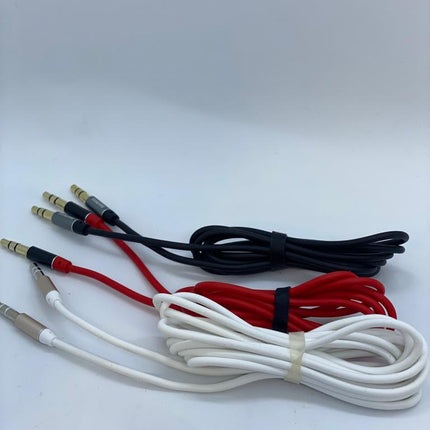 Remax 3.5mm AUX Audio Cable – 3.3ft (1m) | Stereo AUX Cord for Car, Speaker & Headphones | Red, Black & White