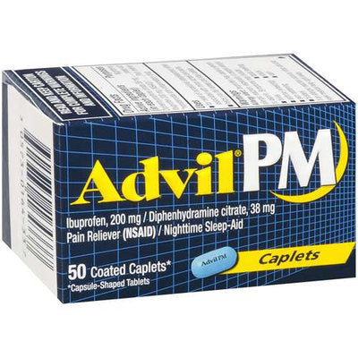 Advil PM Ibuprofen + Sleep Aid Caplets – Nighttime Pain Relief, 24-Count (Item OTC-APM, #629)
