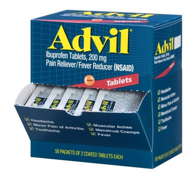 Advil Ibuprofen Tablets – Pain & Fever Reducer, 50-Count (Item OTC-AD, #55)