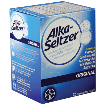 Alka-Seltzer Original Effervescent Tablets – Fast Relief for Heartburn, Upset Stomach & Headache | 72-Count (Item OTC-AS, #62)