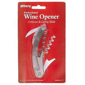 Allary Professional Wine Opener & Corkscrew – Stainless Steel with Foil Cutting Blade, 1-Count (Item HH-WOCS)