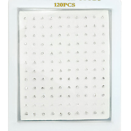 Silver Nose Studs Open Display Case – 10-Piece Assortment (Item STS-DSP)