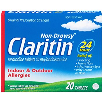 Claritin 24-Hour Non-Drowsy Allergy Relief Tablets – Indoor & Outdoor Allergies, 25-Count (Item OTC-CL24)