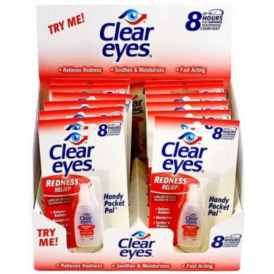 Clear Eyes Redness Relief Eye Drops – 0.2 fl. oz. Pocket Size | Fast-Acting (Item OTC-CE, #631)