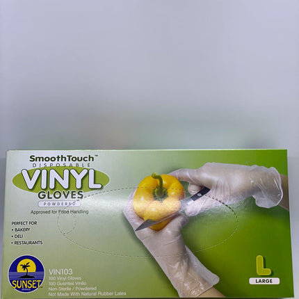 Disposable Vinyl Gloves – Powdered, Latex-Free, Food Safe | 100-Count Pack (Item #1937)