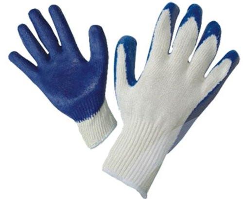 Latex Coated White/Blue Gloves