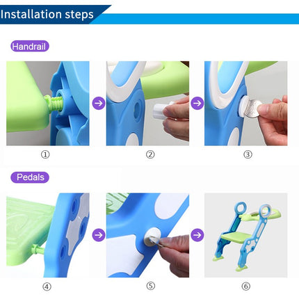Baybee Paws Children's Potty Toilet Trainer Seat with Step Ladder (Blue-Green)