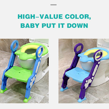 Baybee Paws Children's Potty Toilet Trainer Seat with Step Ladder (Blue-Green)