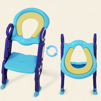 Baybee Paws Children's Potty Toilet Trainer Seat with Step Ladder (Blue-Green)