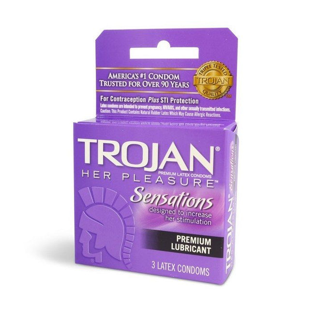 Trojan Her Pleasure Condoms – 3-Count, 6 Packs (18 Total) | Item CD-TR, #238
