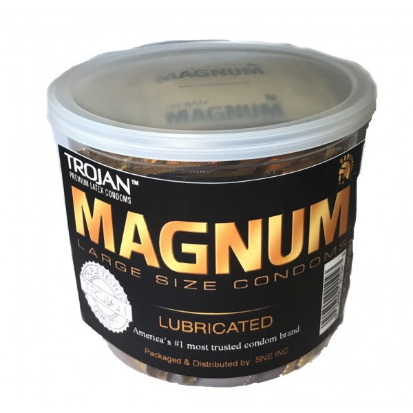 Trojan Magnum Condoms Jar – XL Large Size, Lubricated | 48-Count Bulk Jar (Item CD-MG, #249)