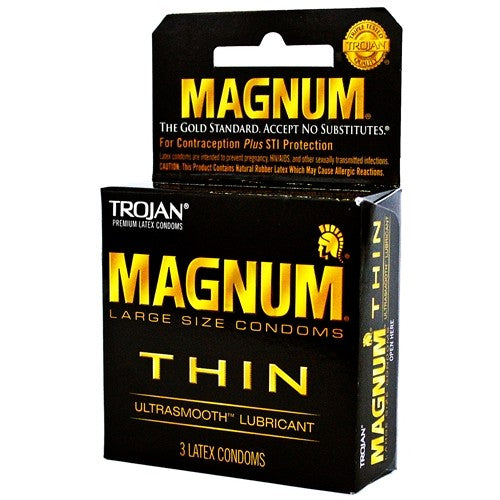 Trojan Magnum Thin Condoms – Large Size, Ultra-Smooth Lubricant | 6-Count (Item CD-MG, #726)