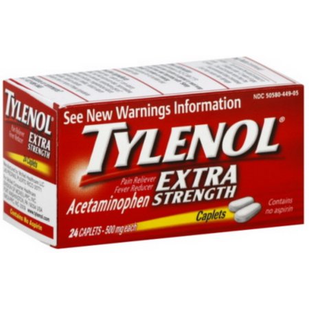 Tylenol Extra Strength Caplets – Acetaminophen Pain & Fever Reducer, 24-Count (Item OTC-TES, #629)
