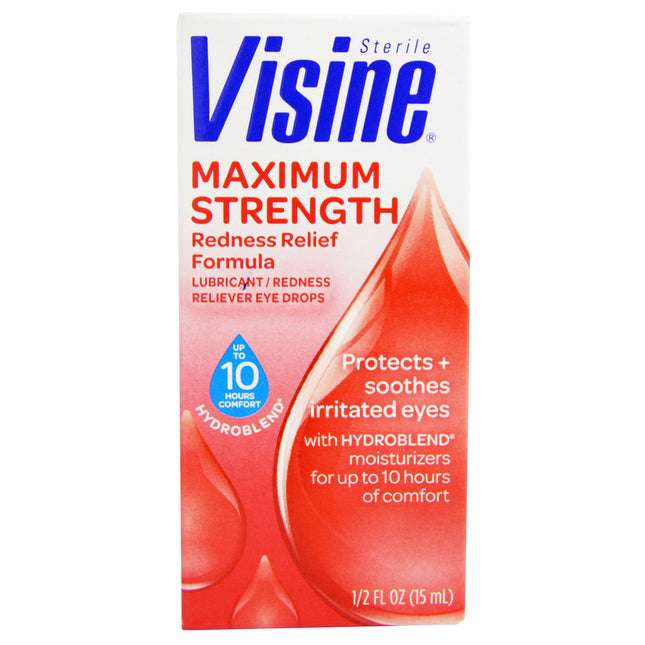 Visine Original Redness Relief Eye Drops – Maximum Strength, 0.5 fl. oz. (Item OTC-VO, #231)