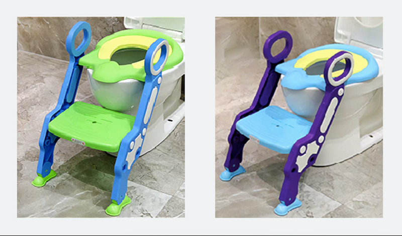 Baybee Paws Children's Potty Toilet Trainer Seat with Step Ladder (Purple-Blue)