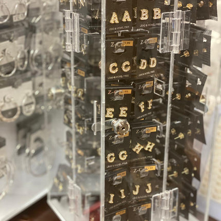 Gold Alphabet Letter Earring Studs – Initial Letter Stud Earrings | 1-Count (A-Z Available)